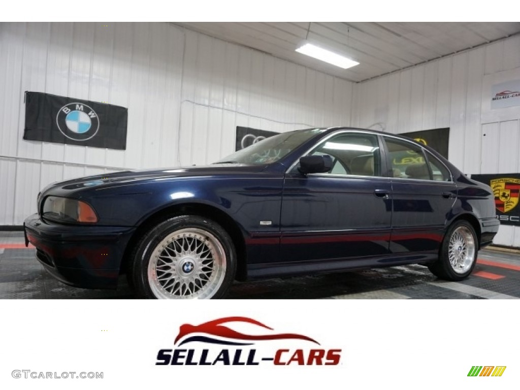2001 5 Series 525i Sedan - Orient Blue Metallic / Sand Beige photo #1