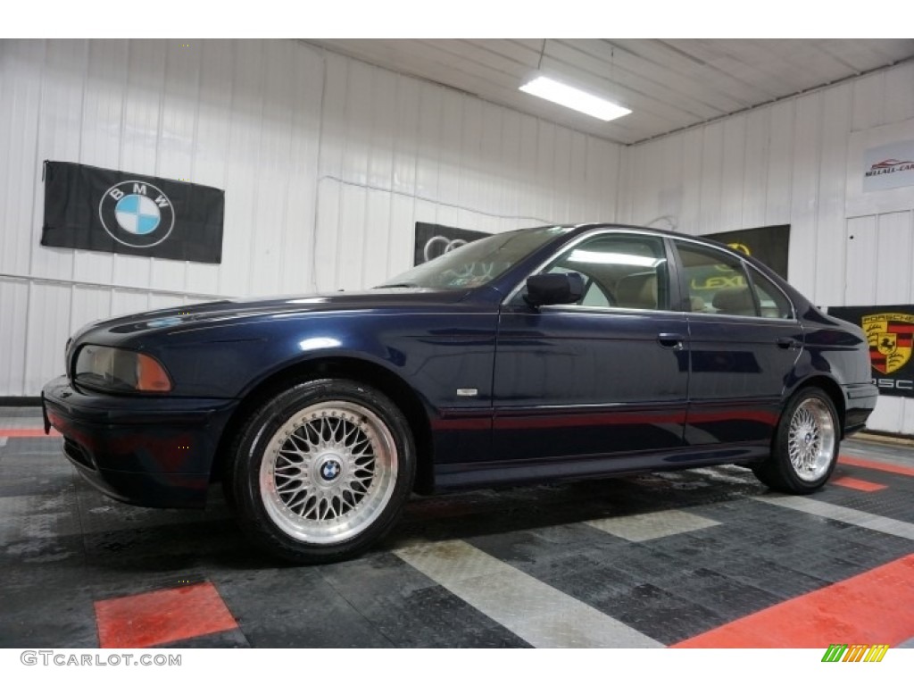 2001 5 Series 525i Sedan - Orient Blue Metallic / Sand Beige photo #2
