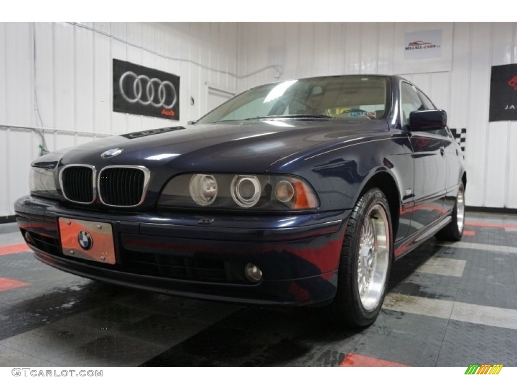2001 5 Series 525i Sedan - Orient Blue Metallic / Sand Beige photo #3