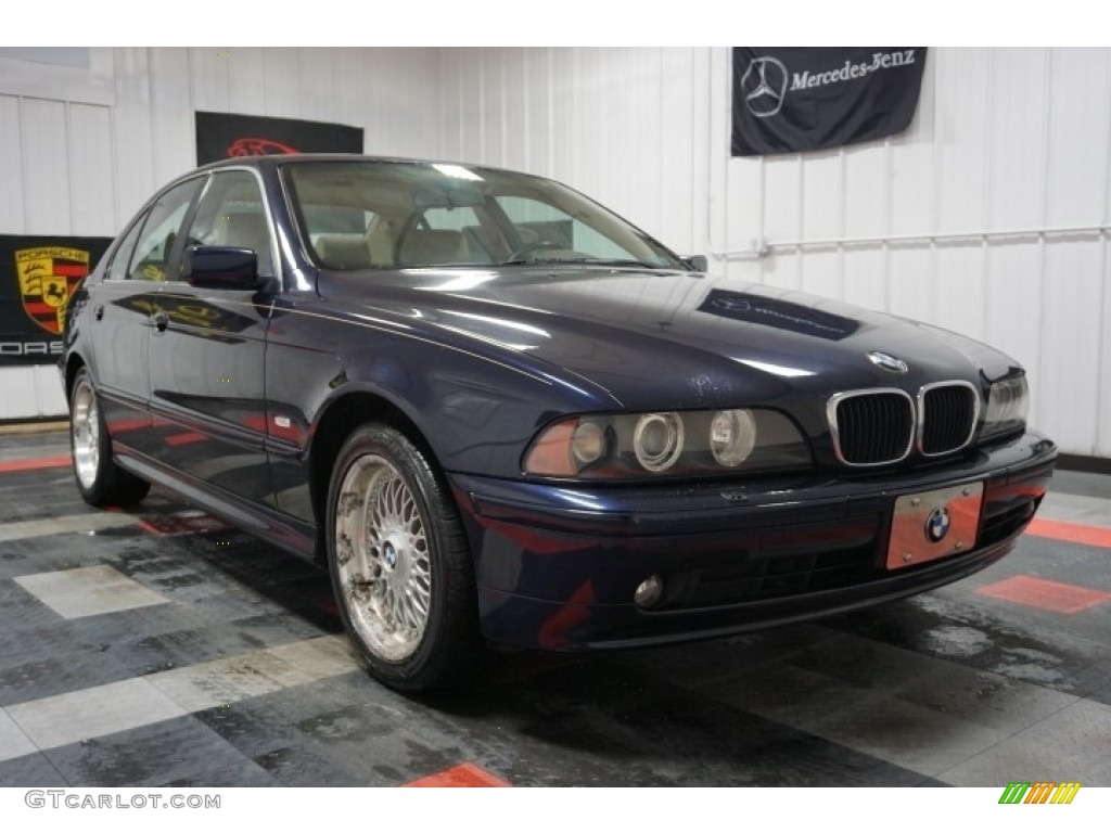 2001 5 Series 525i Sedan - Orient Blue Metallic / Sand Beige photo #5