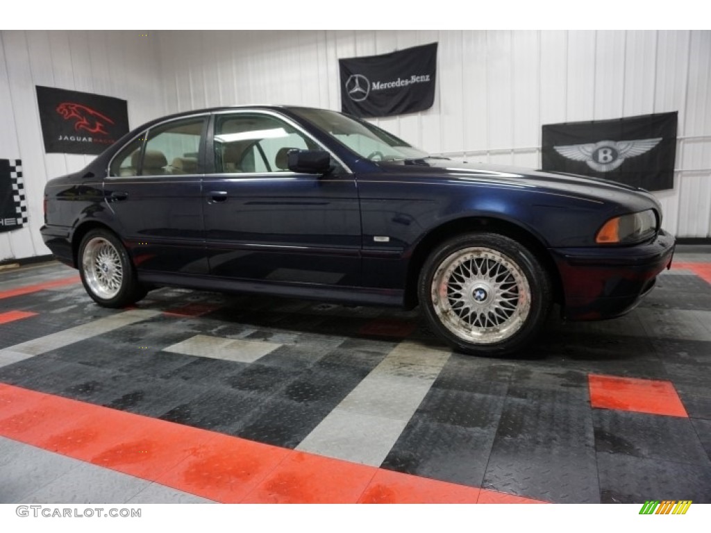 2001 5 Series 525i Sedan - Orient Blue Metallic / Sand Beige photo #6