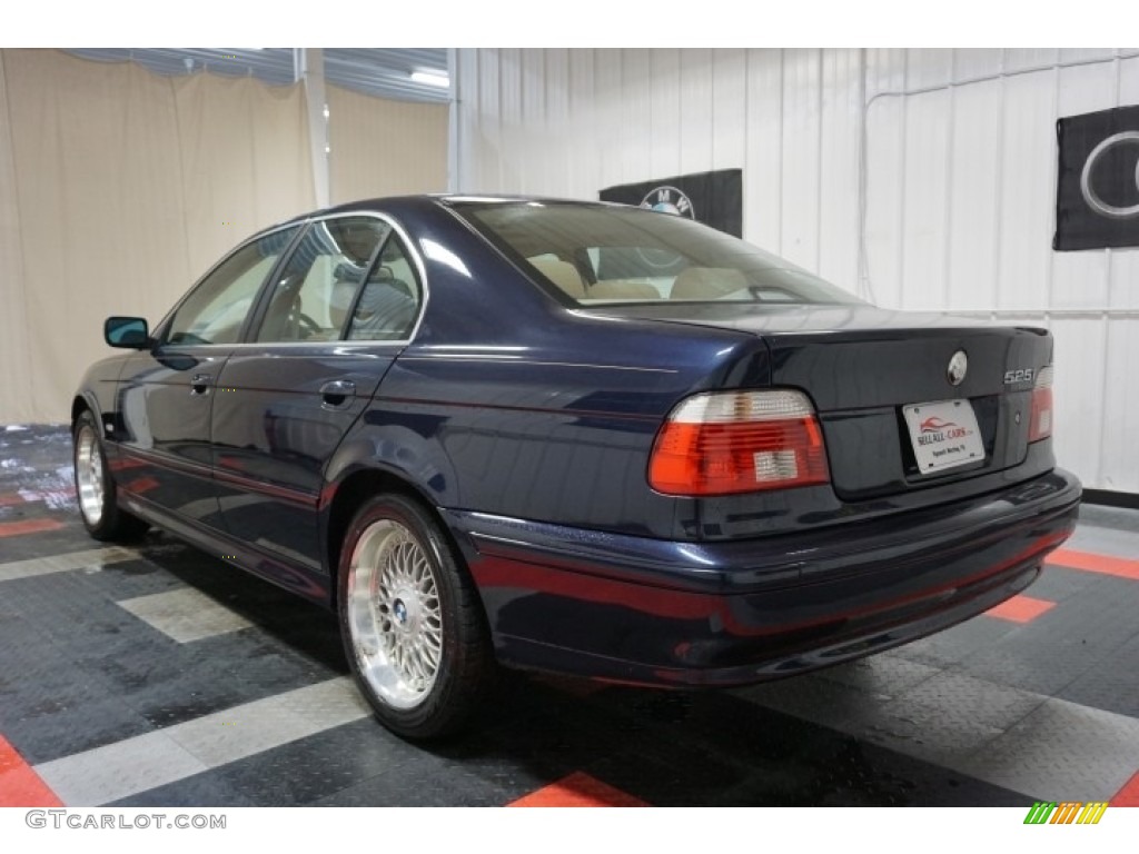 2001 5 Series 525i Sedan - Orient Blue Metallic / Sand Beige photo #10