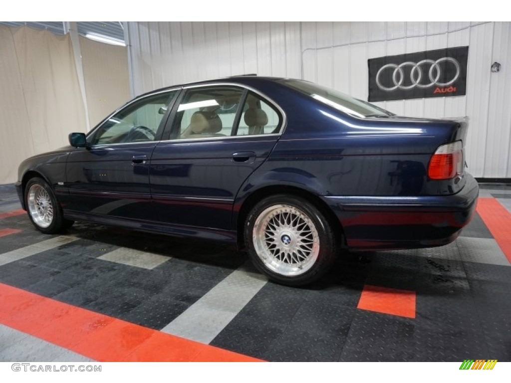 2001 5 Series 525i Sedan - Orient Blue Metallic / Sand Beige photo #11