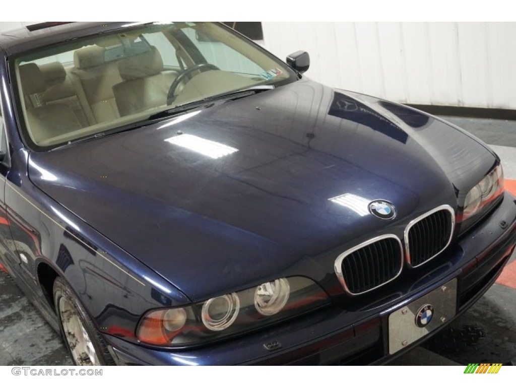 2001 5 Series 525i Sedan - Orient Blue Metallic / Sand Beige photo #56