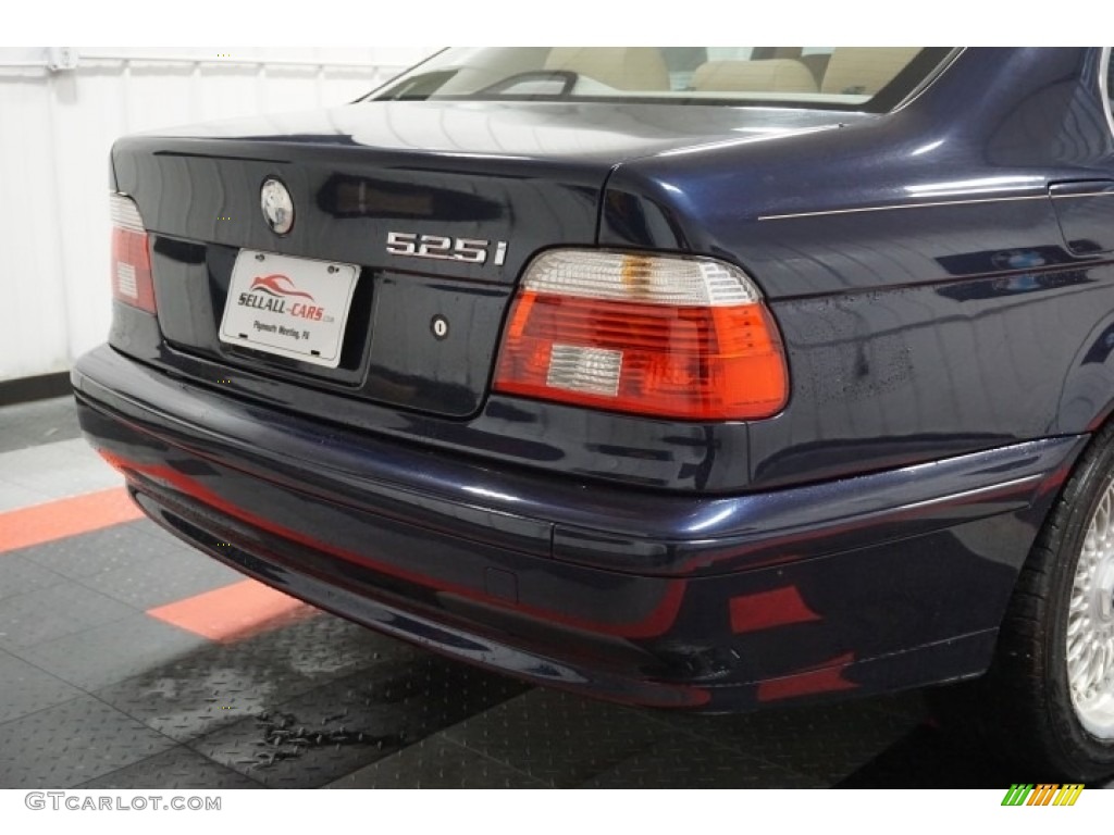 2001 5 Series 525i Sedan - Orient Blue Metallic / Sand Beige photo #70