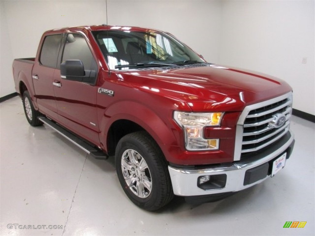 2016 F150 XLT SuperCrew - Ruby Red / Medium Earth Gray photo #2