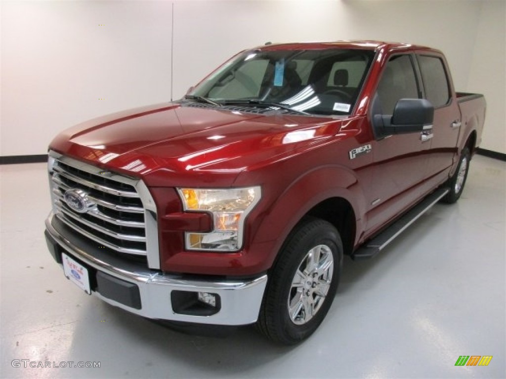 2016 F150 XLT SuperCrew - Ruby Red / Medium Earth Gray photo #4