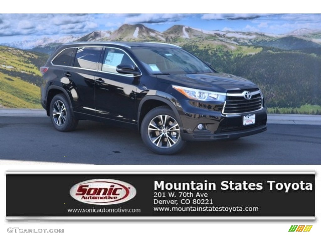 2016 Highlander XLE - Midnight Black Metallic / Ash photo #1