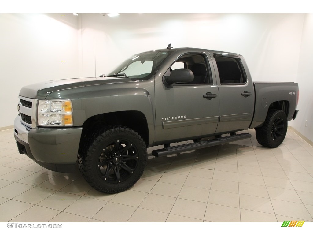 2011 Silverado 1500 Crew Cab 4x4 - Steel Green Metallic / Dark Titanium photo #3