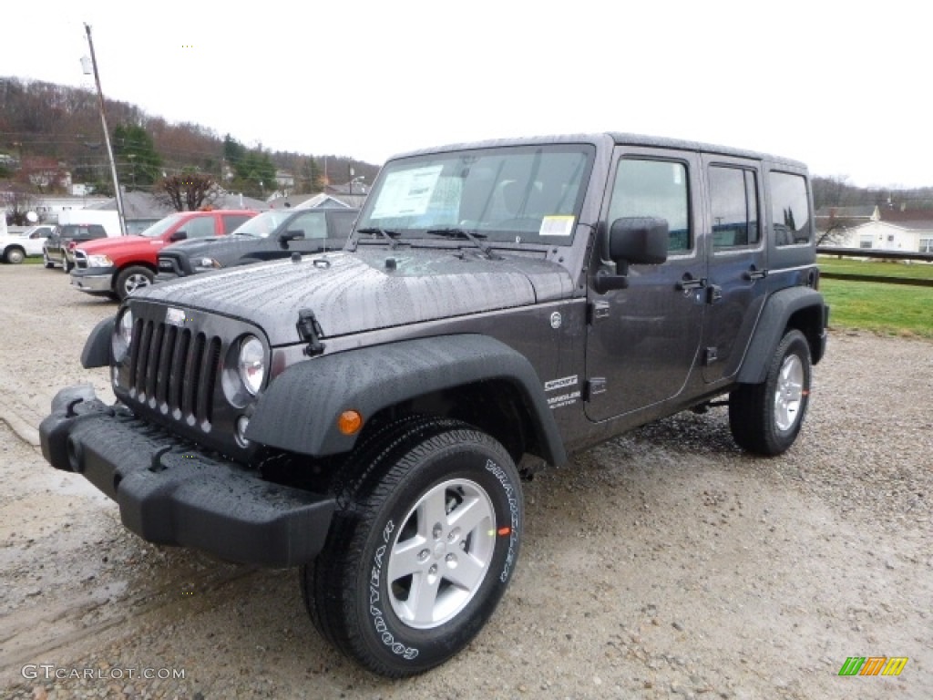 2016 Wrangler Unlimited Sport 4x4 - Granite Crystal Metallic / Black photo #1