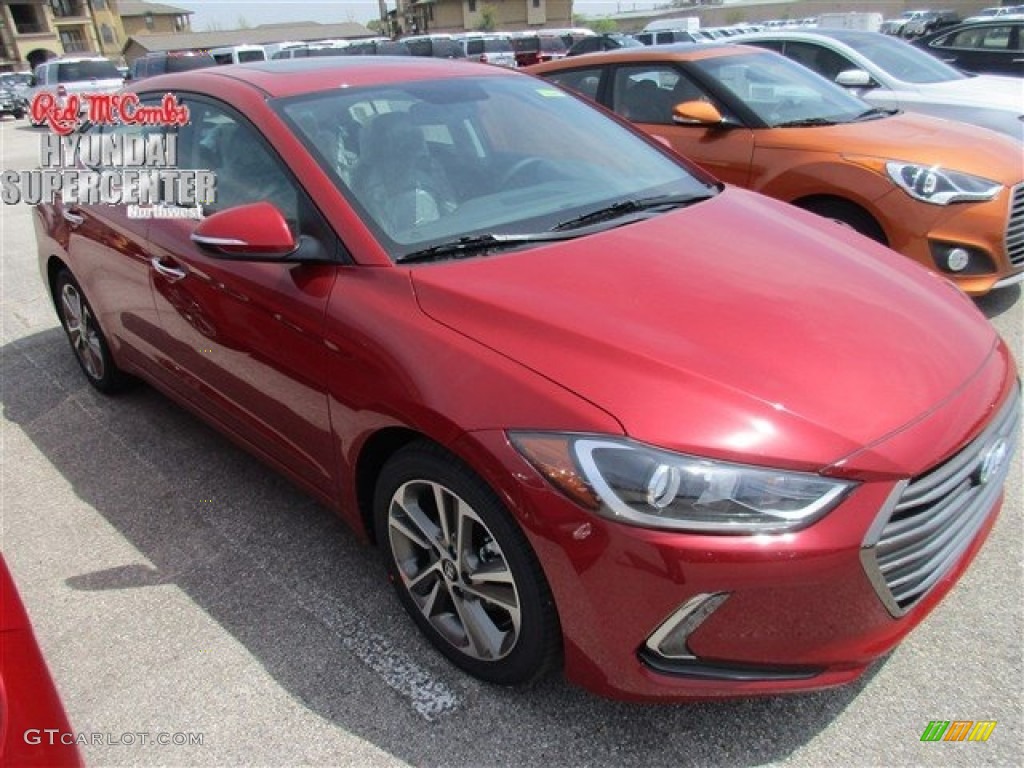 2017 Elantra Limited - Red / Gray photo #1