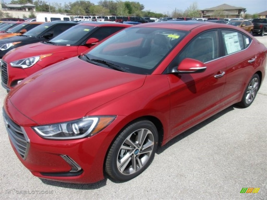 2017 Elantra Limited - Red / Gray photo #2
