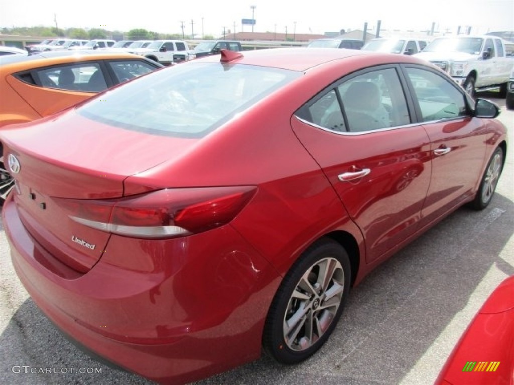 2017 Elantra Limited - Red / Gray photo #7