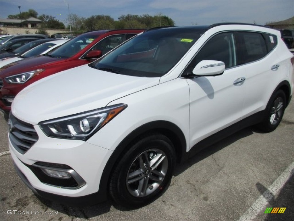 Pearl White 2017 Hyundai Santa Fe Sport FWD Exterior Photo #111569060