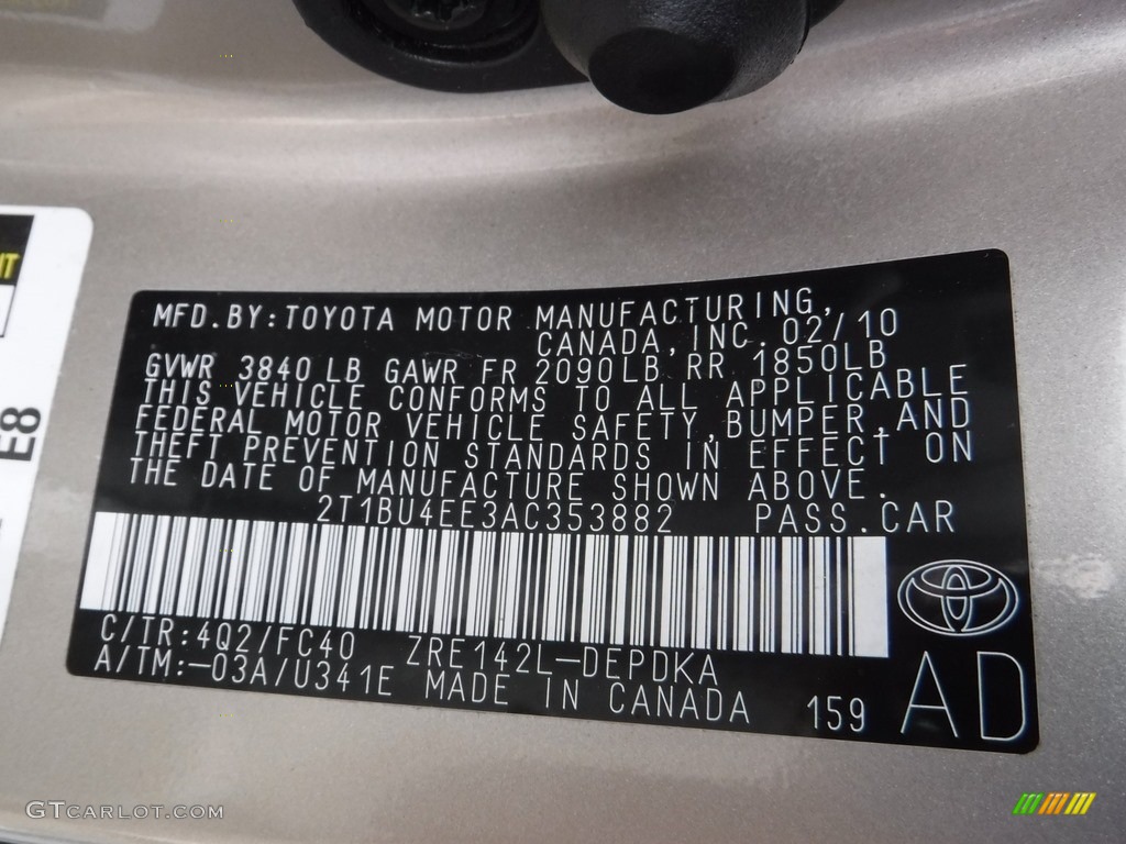 2010 Corolla LE - Desert Sand Metallic / Bisque photo #19