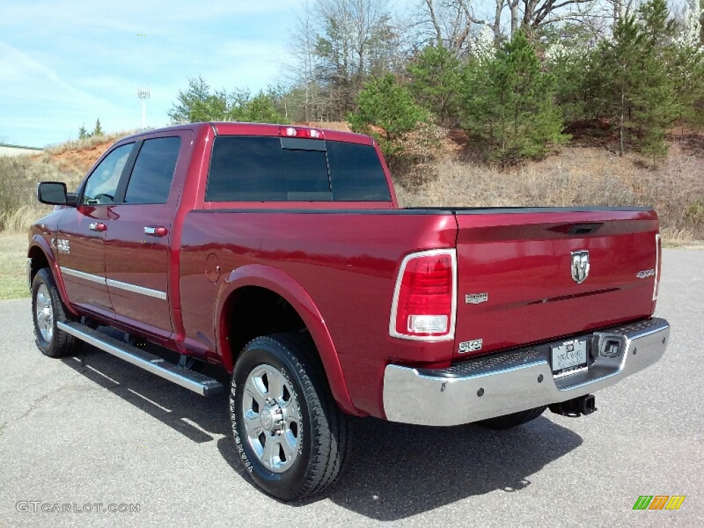 2015 2500 Laramie Crew Cab 4x4 - Deep Cherry Red Crystal Pearl / Canyon Brown/Light Frost Beige photo #5