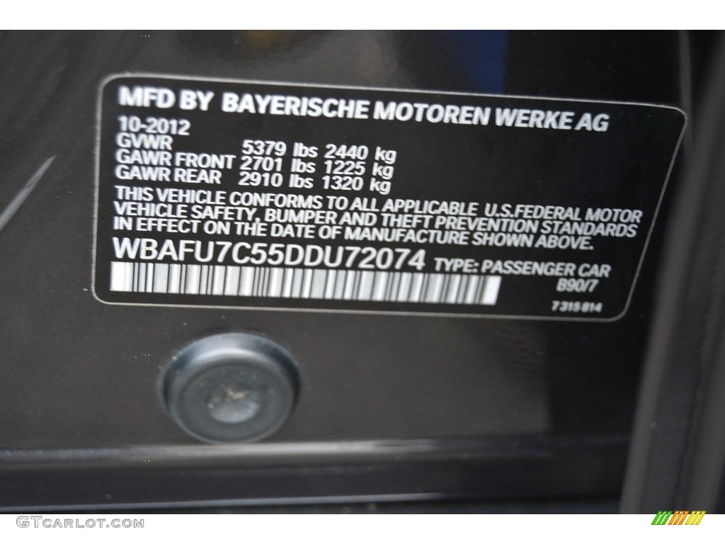 2013 5 Series 535i xDrive Sedan - Dark Graphite Metallic II / Oyster/Black photo #33