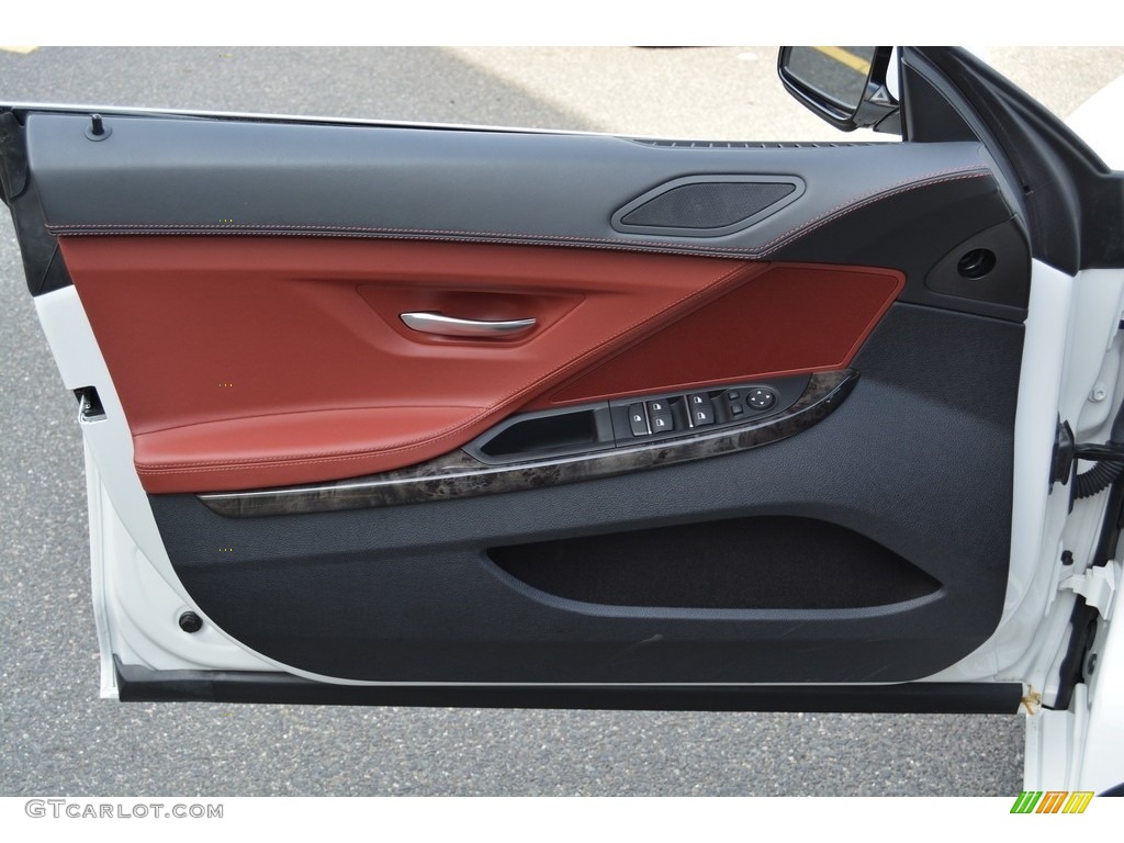 2014 BMW 6 Series 640i xDrive Gran Coupe Vermilion Red Door Panel Photo #111582527