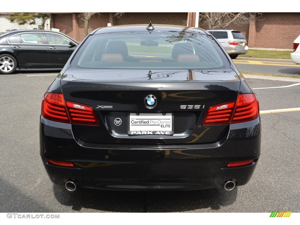 2016 5 Series 535i xDrive Sedan - Black Sapphire Metallic / BMW Individual Amaro Brown photo #4