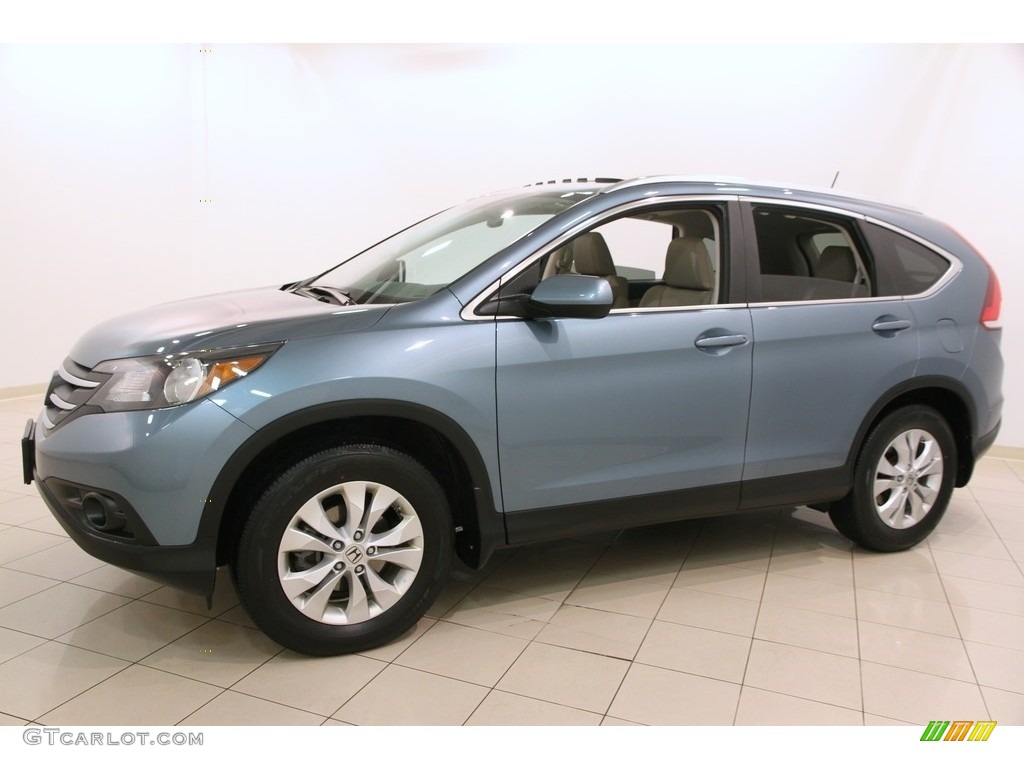 2013 CR-V EX-L AWD - Mountain Air Metallic / Beige photo #3