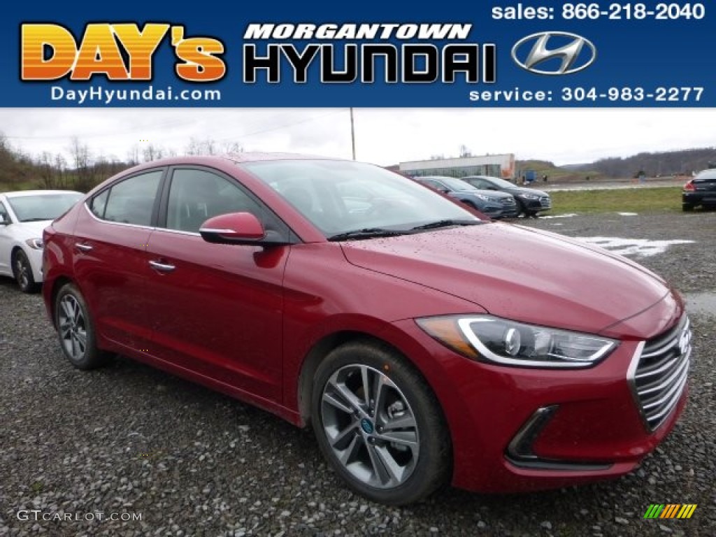 2017 Elantra Limited - Red / Gray photo #1