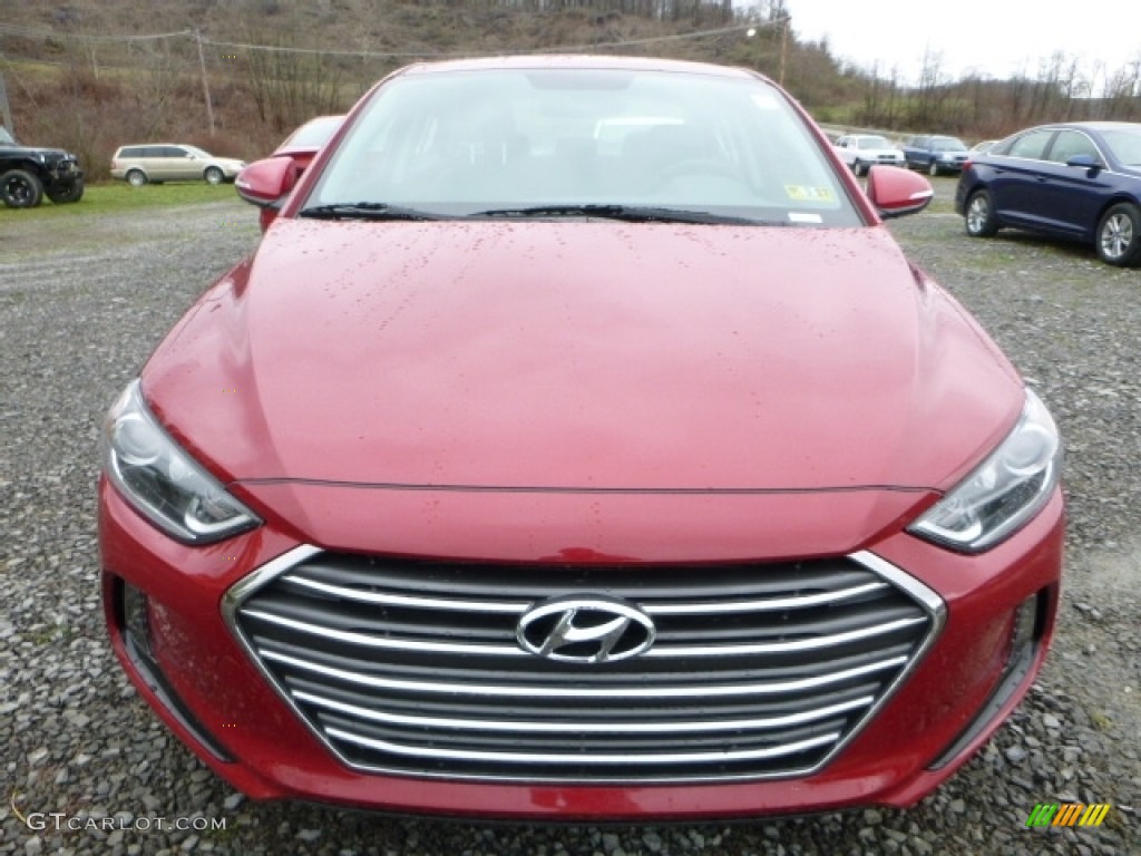 2017 Elantra Limited - Red / Gray photo #12