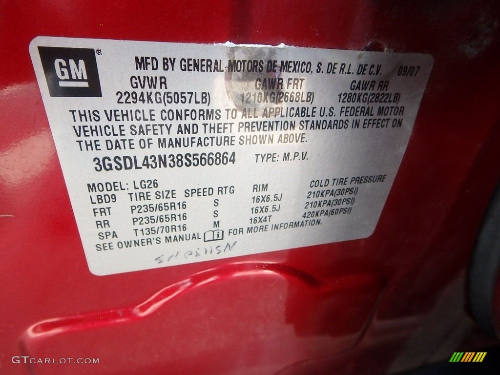 2008 VUE XE 3.5 AWD - Ruby Red / Gray photo #14