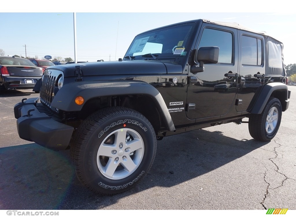 2016 Wrangler Unlimited Sport 4x4 - Black / Black photo #1