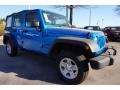 2016 Hydro Blue Pearl Jeep Wrangler Unlimited Sport 4x4  photo #4
