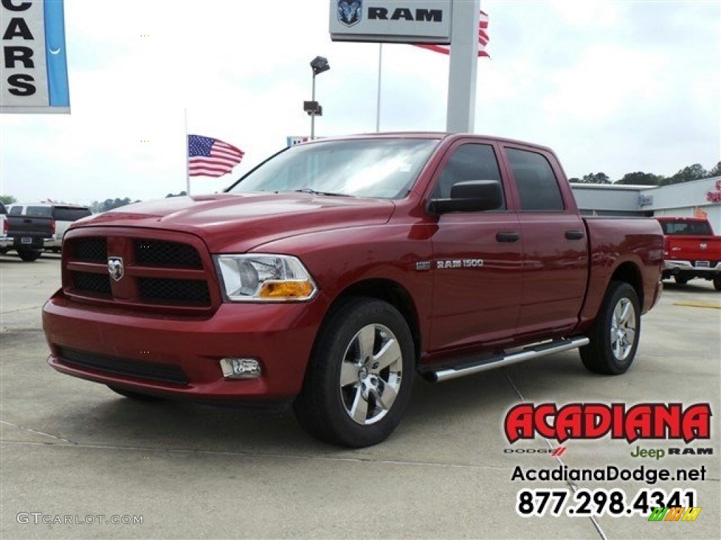 2012 Ram 1500 Express Crew Cab - Deep Cherry Red Crystal Pearl / Dark Slate Gray/Medium Graystone photo #1