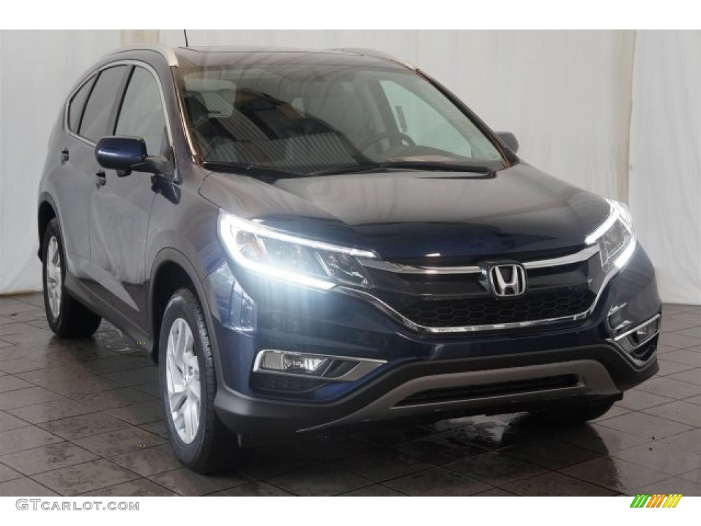 2016 CR-V EX-L - Obsidian Blue Pearl / Gray photo #2