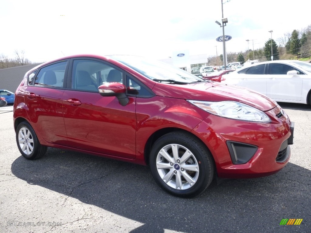 2013 Fiesta SE Hatchback - Ruby Red / Charcoal Black/Light Stone photo #1