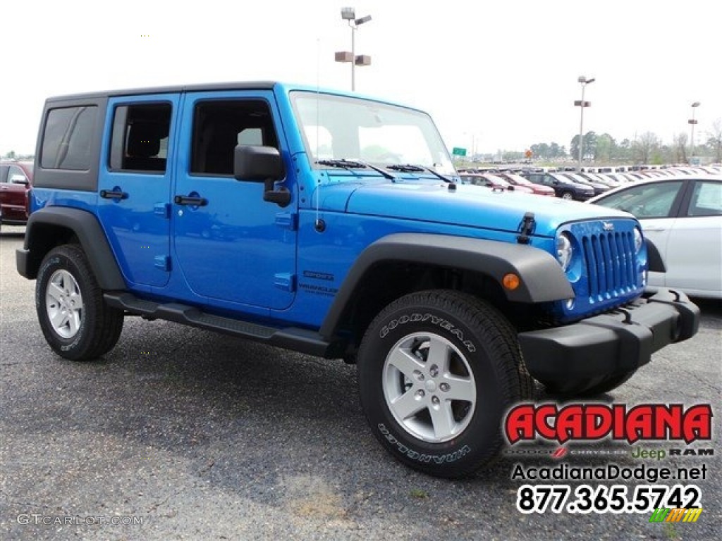 2016 Wrangler Unlimited Sport 4x4 - Hydro Blue Pearl / Black photo #4