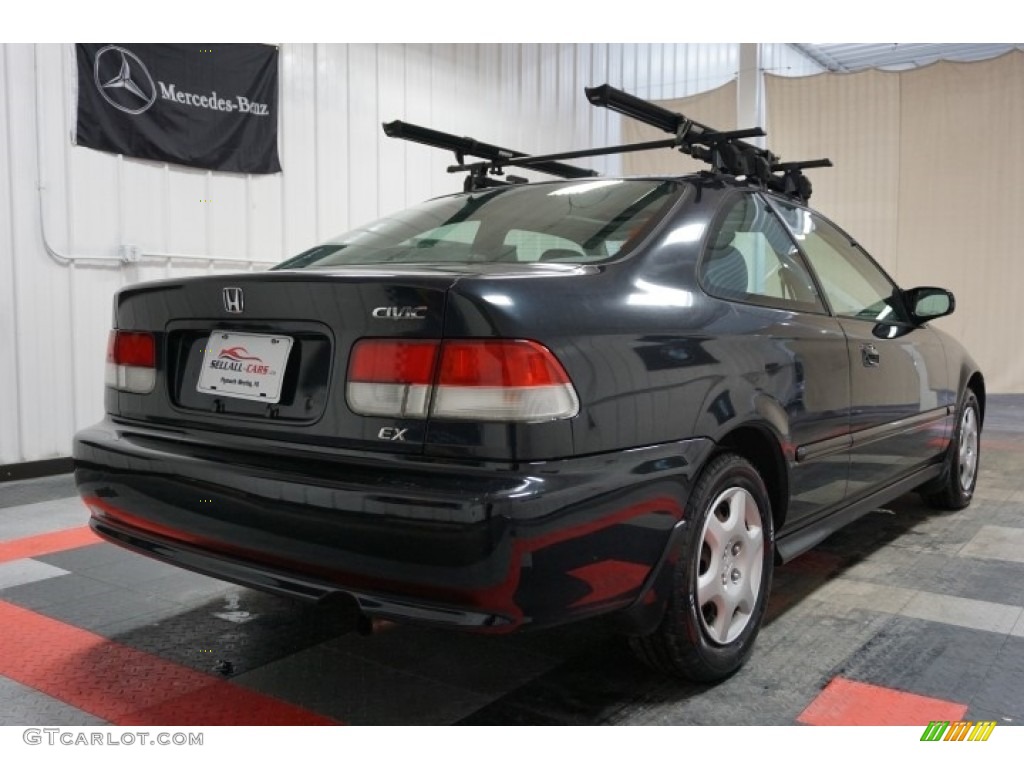 2000 Civic EX Coupe - Flamenco Black Pearl / Dark Gray photo #8