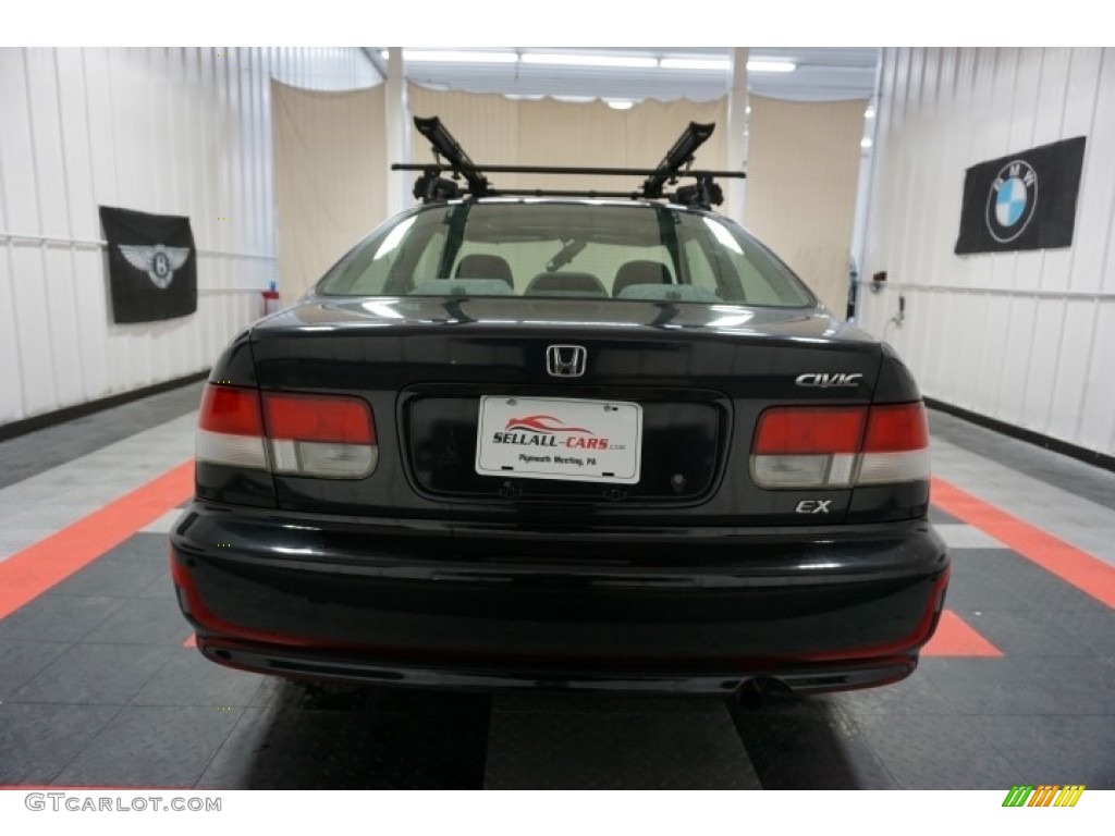 2000 Civic EX Coupe - Flamenco Black Pearl / Dark Gray photo #9