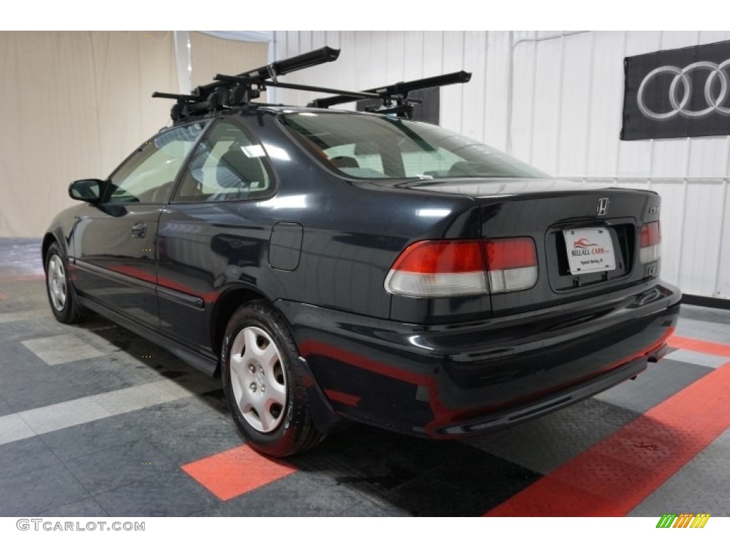 2000 Civic EX Coupe - Flamenco Black Pearl / Dark Gray photo #10
