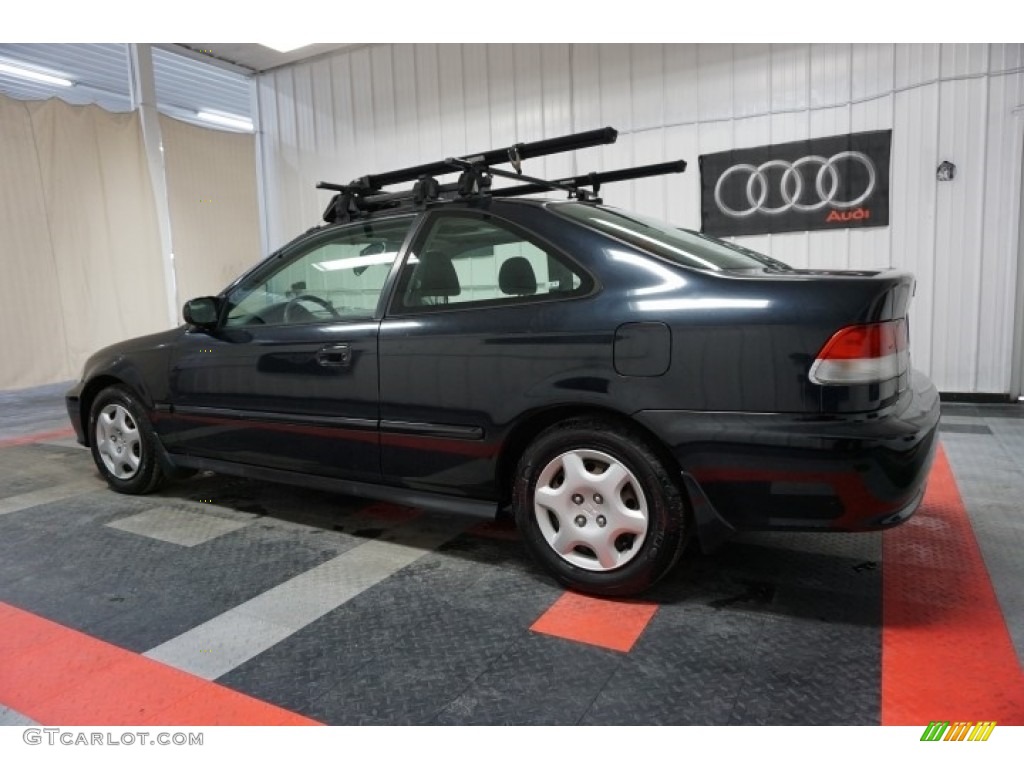 2000 Civic EX Coupe - Flamenco Black Pearl / Dark Gray photo #11