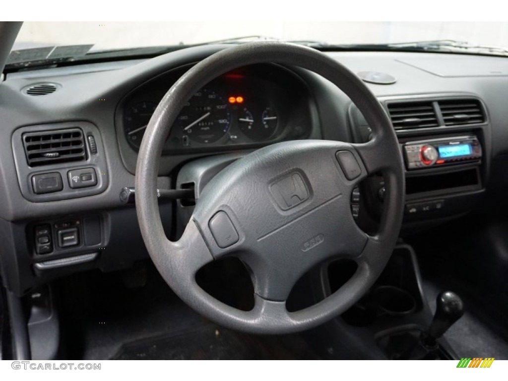 2000 Civic EX Coupe - Flamenco Black Pearl / Dark Gray photo #25