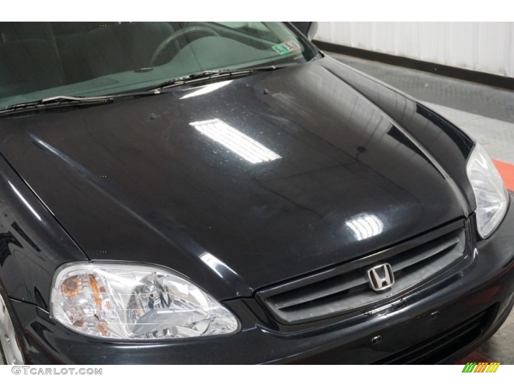 2000 Civic EX Coupe - Flamenco Black Pearl / Dark Gray photo #45