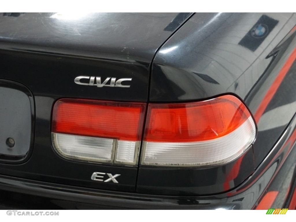 2000 Civic EX Coupe - Flamenco Black Pearl / Dark Gray photo #55