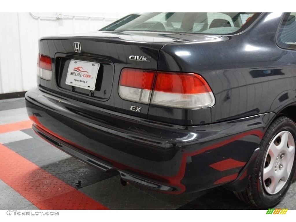 2000 Civic EX Coupe - Flamenco Black Pearl / Dark Gray photo #58