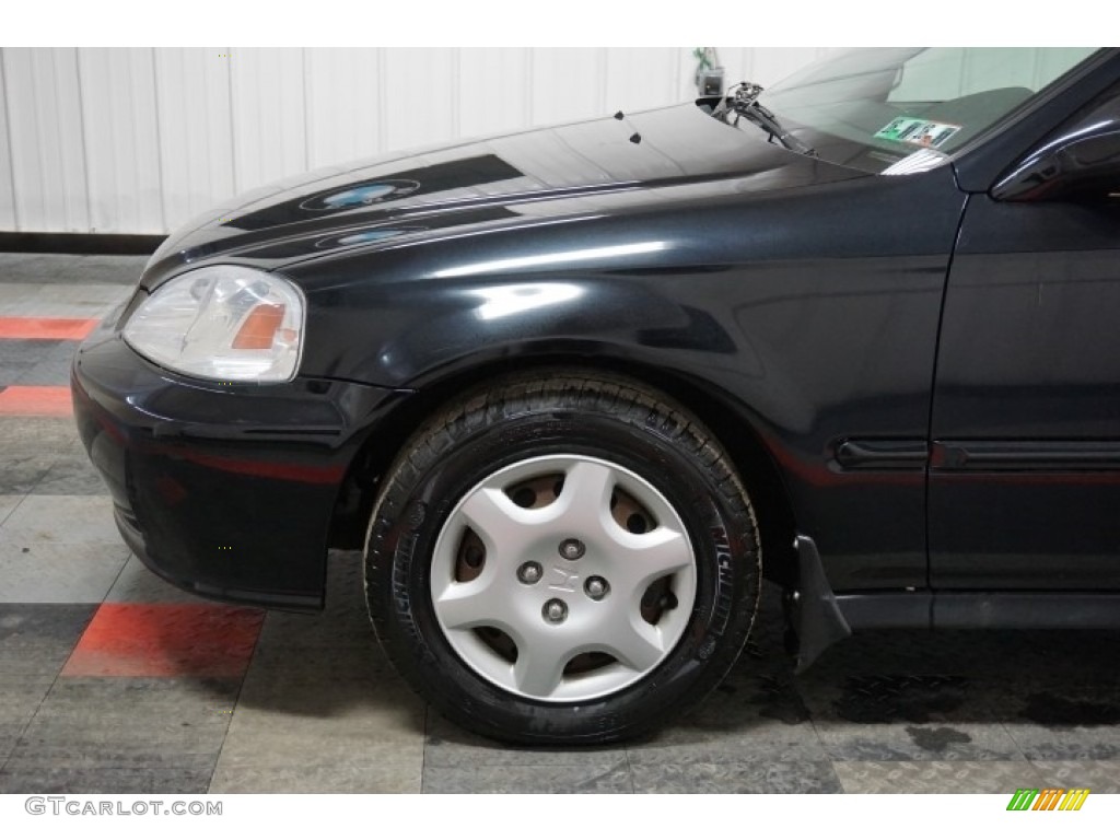 2000 Civic EX Coupe - Flamenco Black Pearl / Dark Gray photo #66