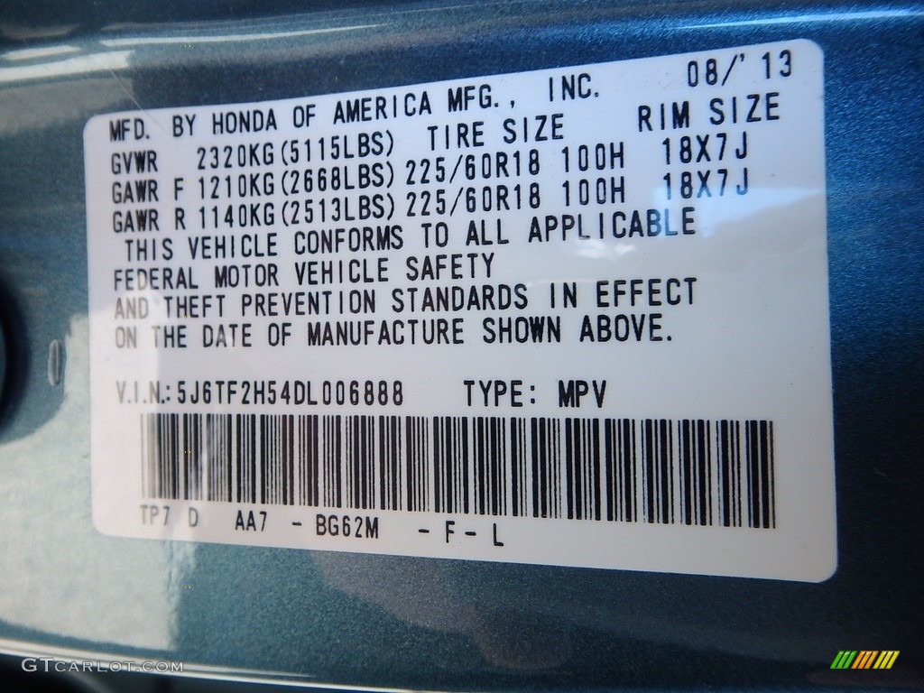 2013 Crosstour EX-L V-6 4WD - Mountain Air Metallic / Ivory photo #23