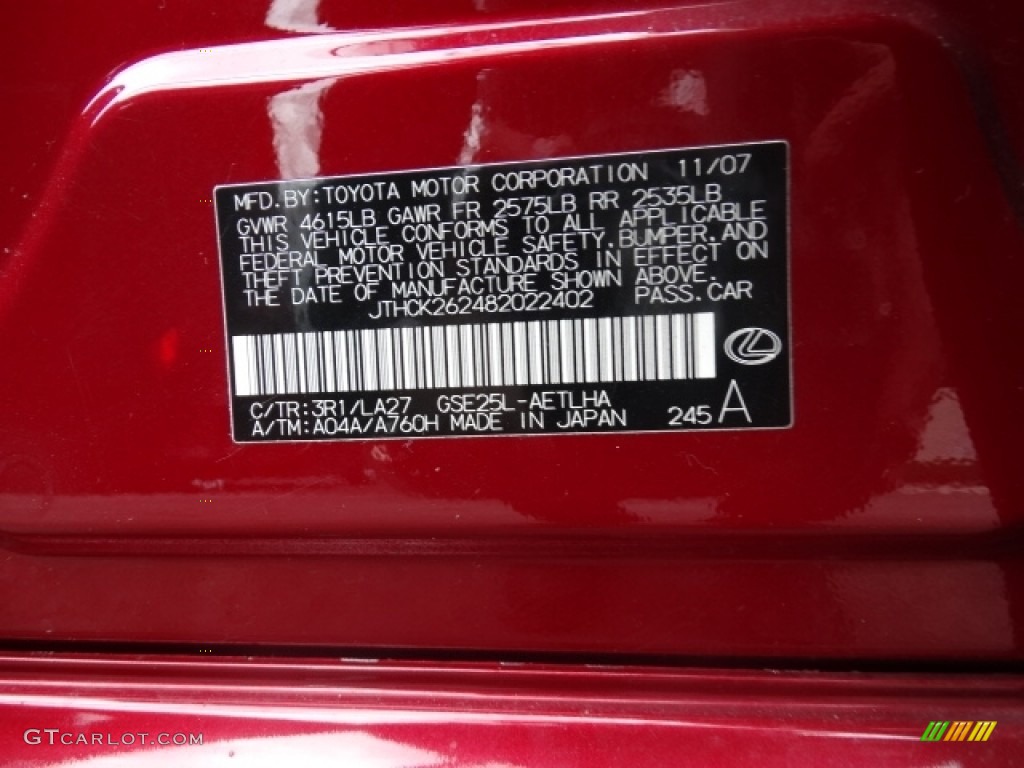 2008 IS 250 AWD - Matador Red Mica / Black photo #29