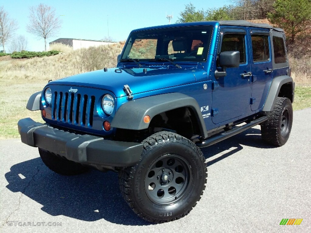 2009 Wrangler Unlimited X 4x4 - Deep Water Blue Pearl / Dark Slate Gray/Medium Slate Gray photo #2