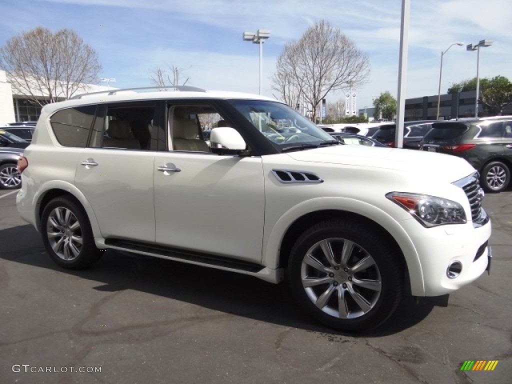 2012 QX 56 4WD - Moonlight White / Wheat photo #5