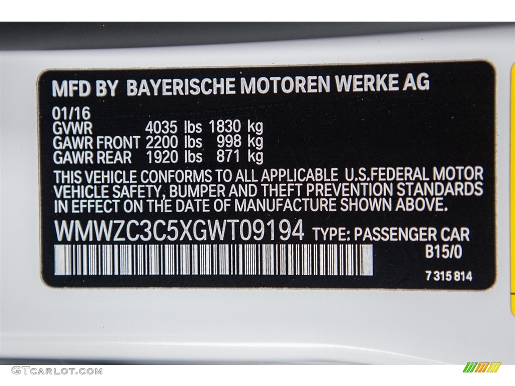 2016 Countryman Color Code B15 for Light White Photo #111651023