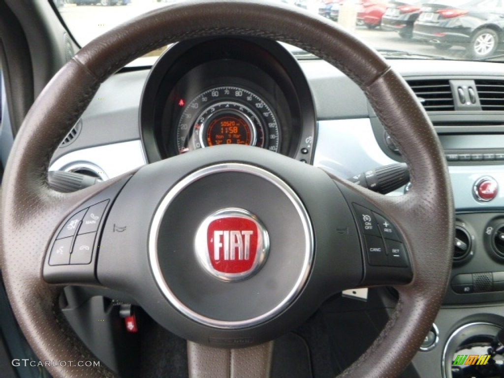 2013 Fiat 500 Sport Sport Marrone/Grigio/Nero (Brown/Gray/Black) Steering Wheel Photo #111654371