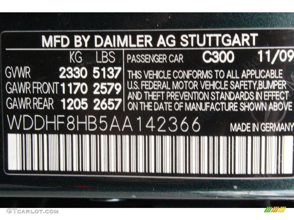 2010 Mercedes-Benz E 350 4Matic Sedan Color Code Photos