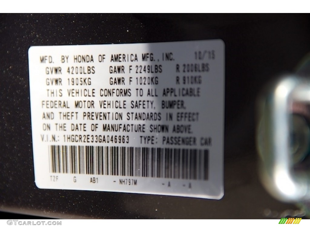 2016 Accord LX Sedan - Modern Steel Metallic / Black photo #32